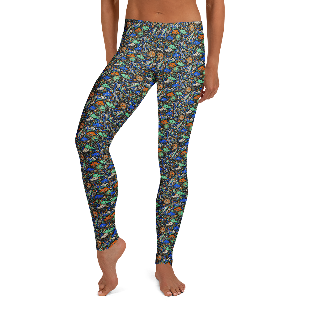 Artistic Geometric and Cloud Doodles Leggings
