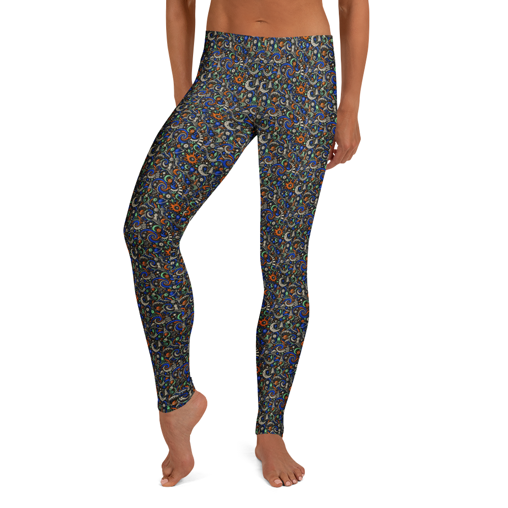 Dynamic Celestial Print Cool Doodle Leggings