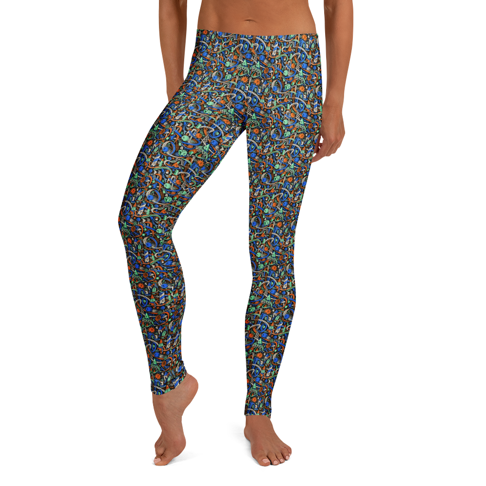 Cool Doodle Smileys and Shapes Leggings