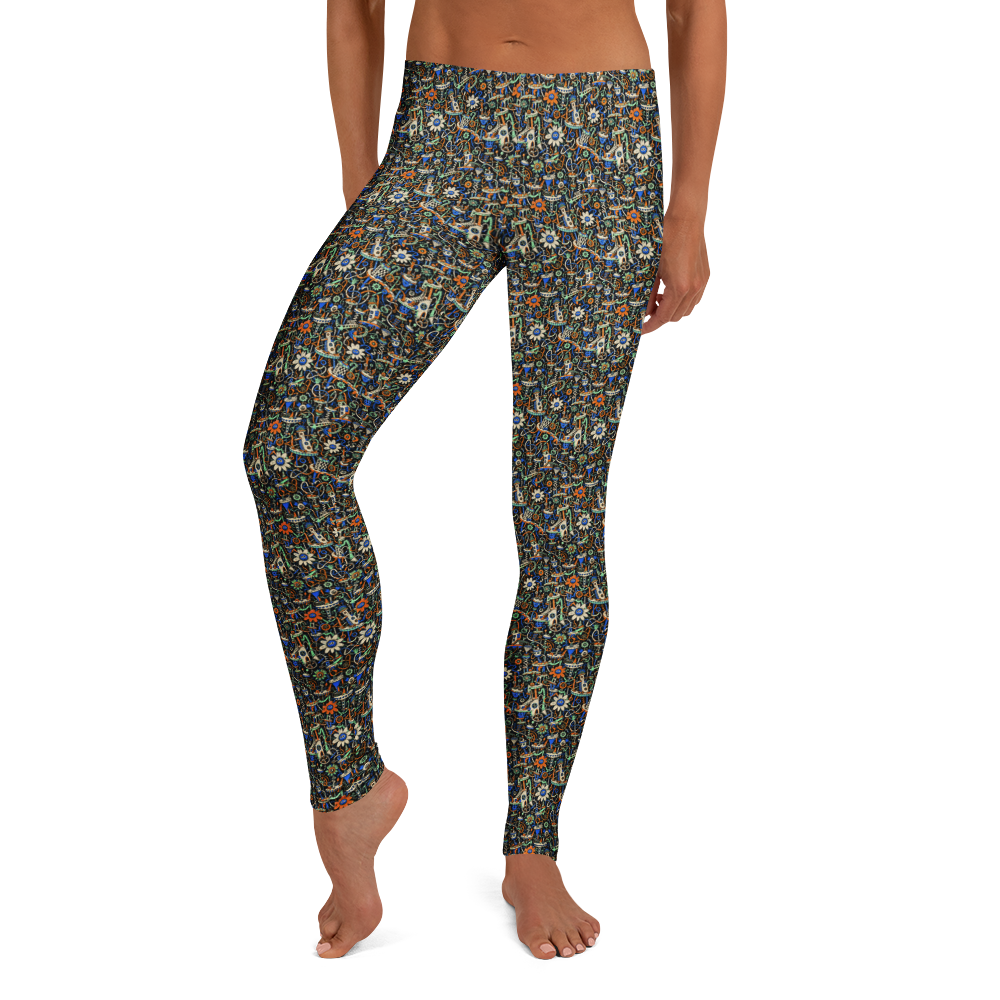 Floral Fun Cool Doodle Leggings