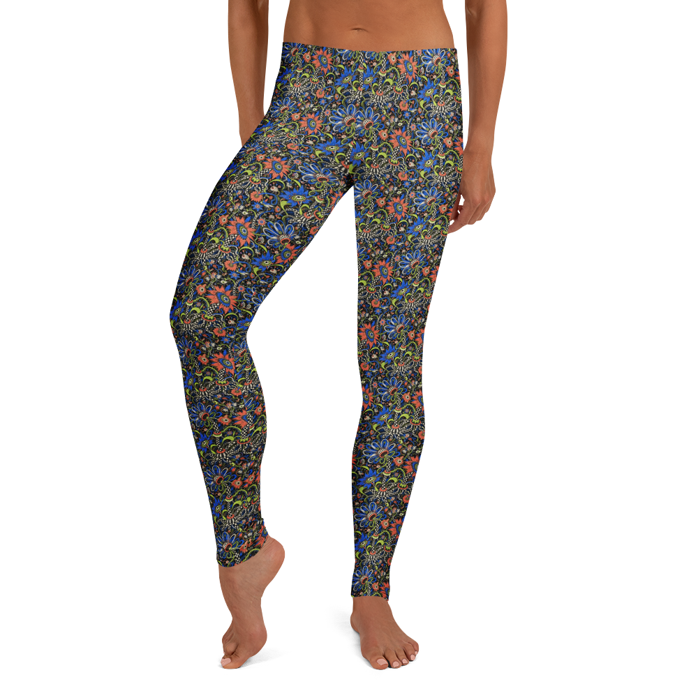 Elegant Flower Doodles Leggings