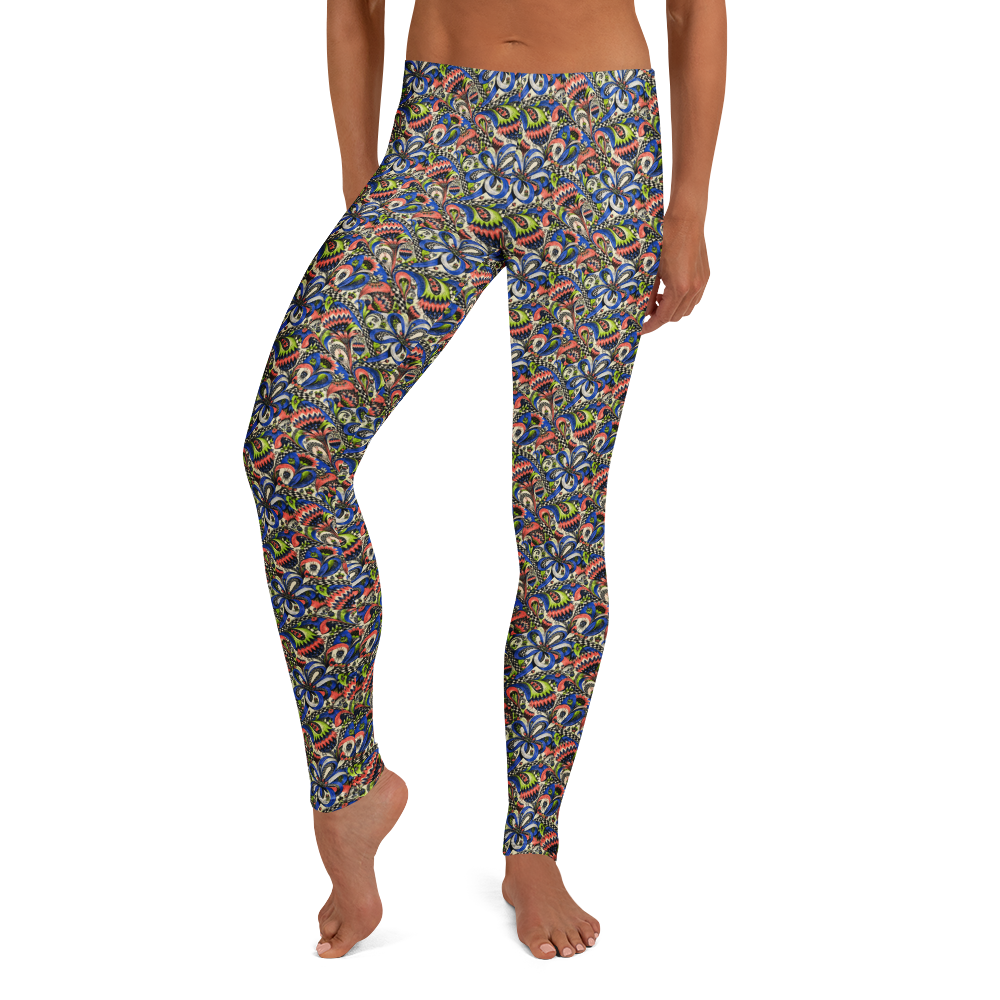 Elegant Flower Doodles Leggings