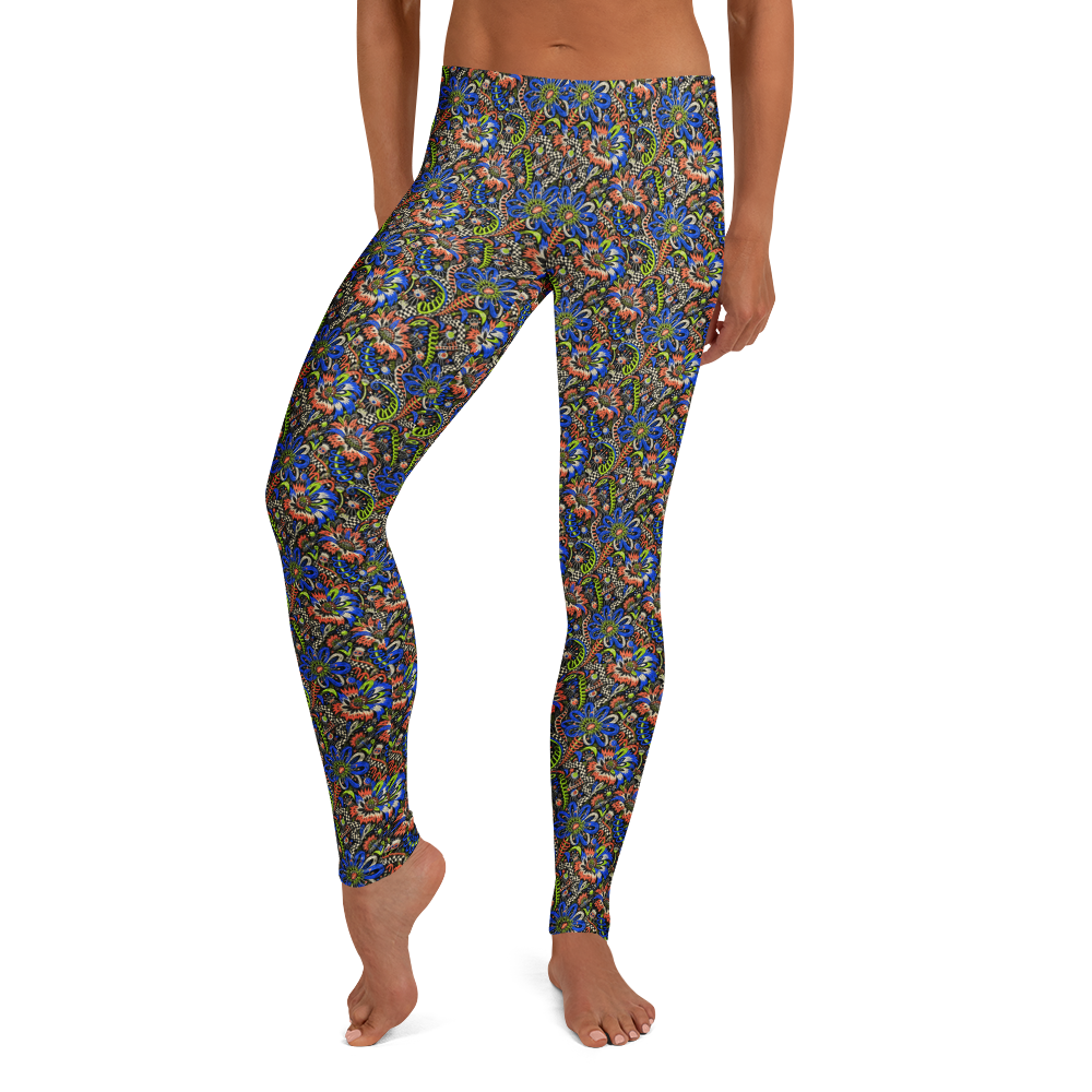 Vibrant Blossoms Printed Active Workout Leggings