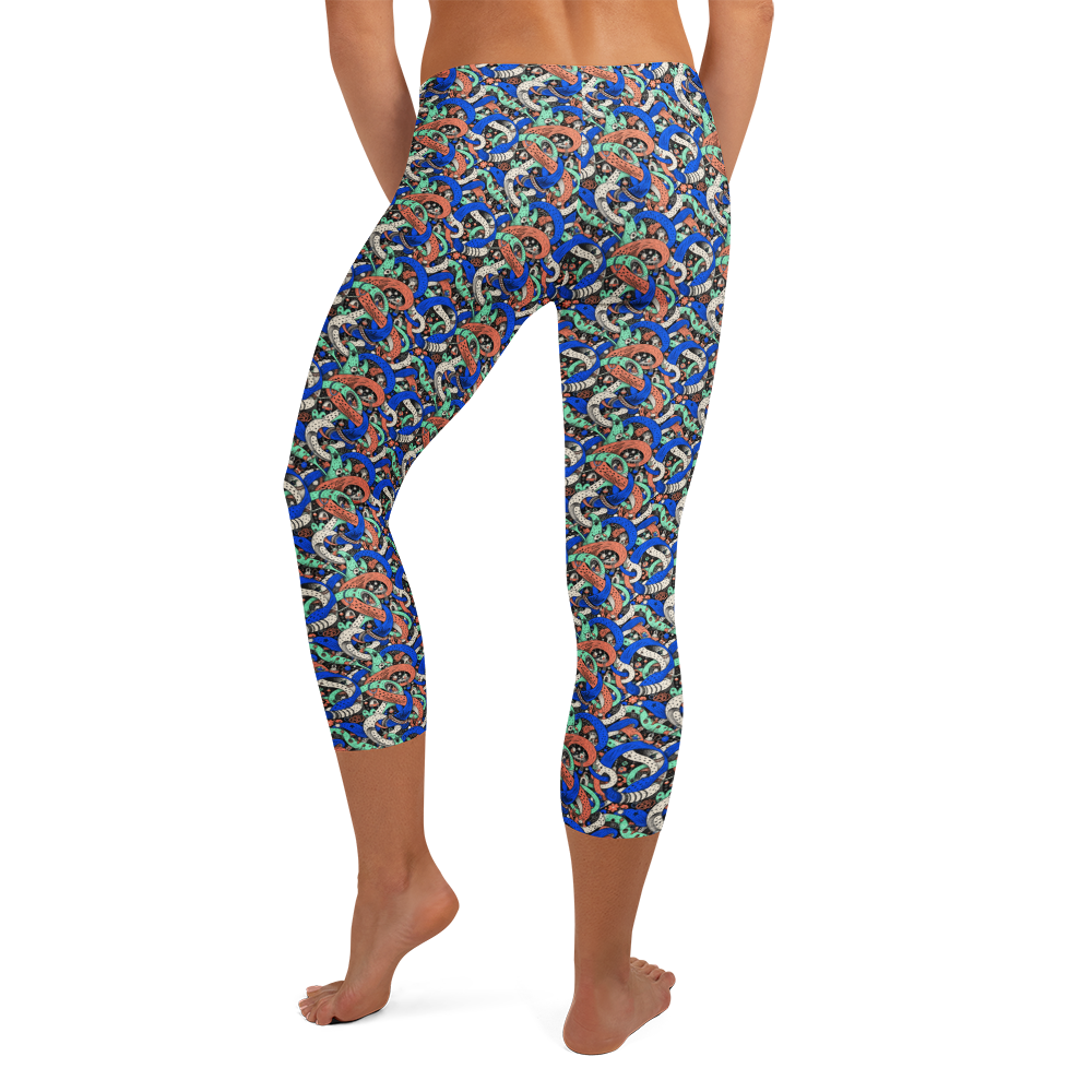 Cute Doodles Capri Leggings for Yoga alternate view