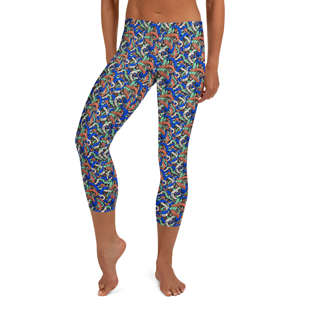Cute Doodles Capri Leggings for Yoga
