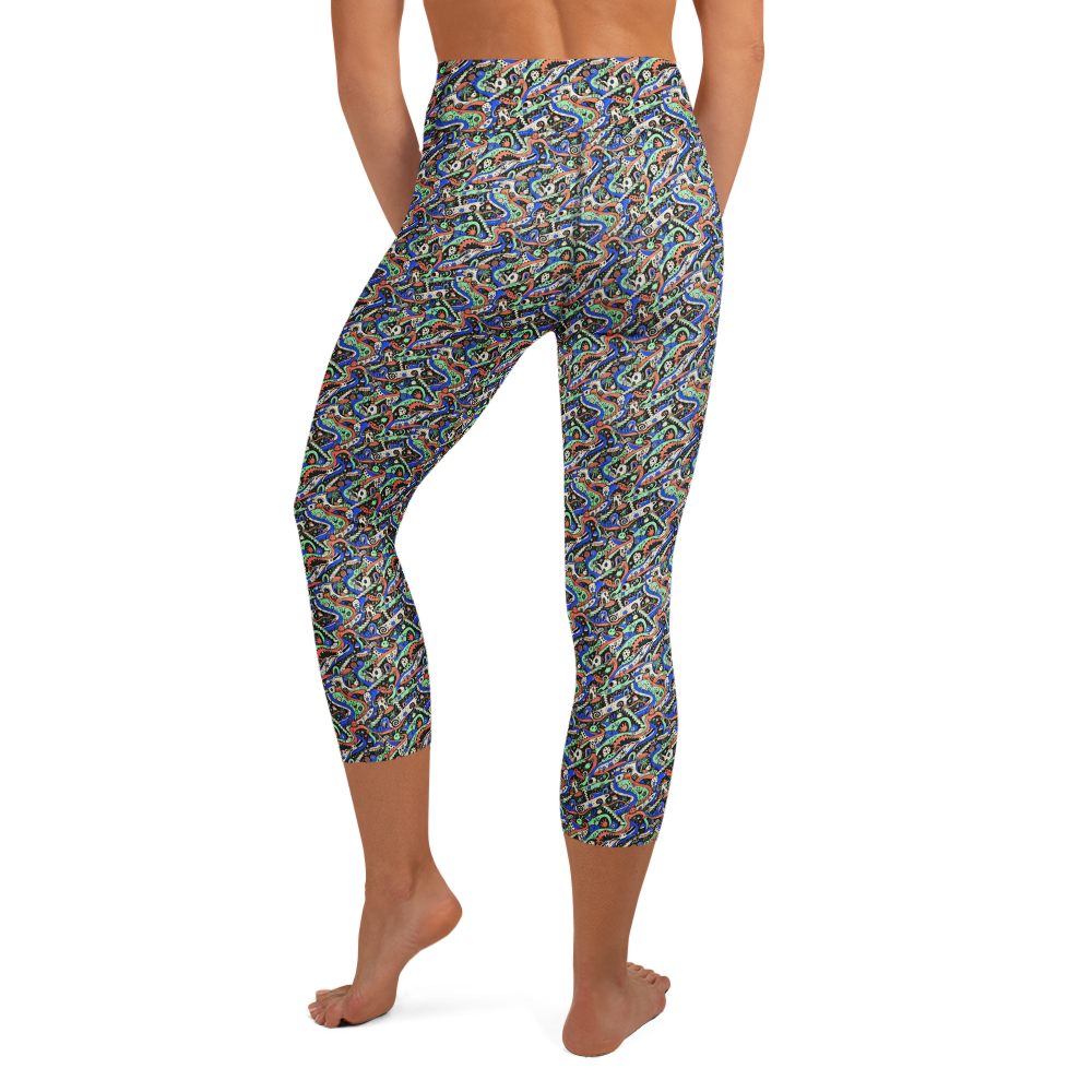 Cute Doodles Yoga Capri Leggings alternate view