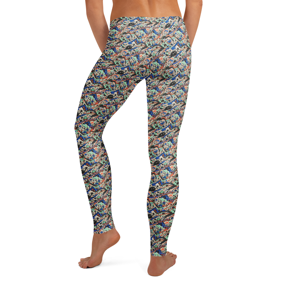Artistic Cute Doodles Leggings with Playful Artwork alternate view