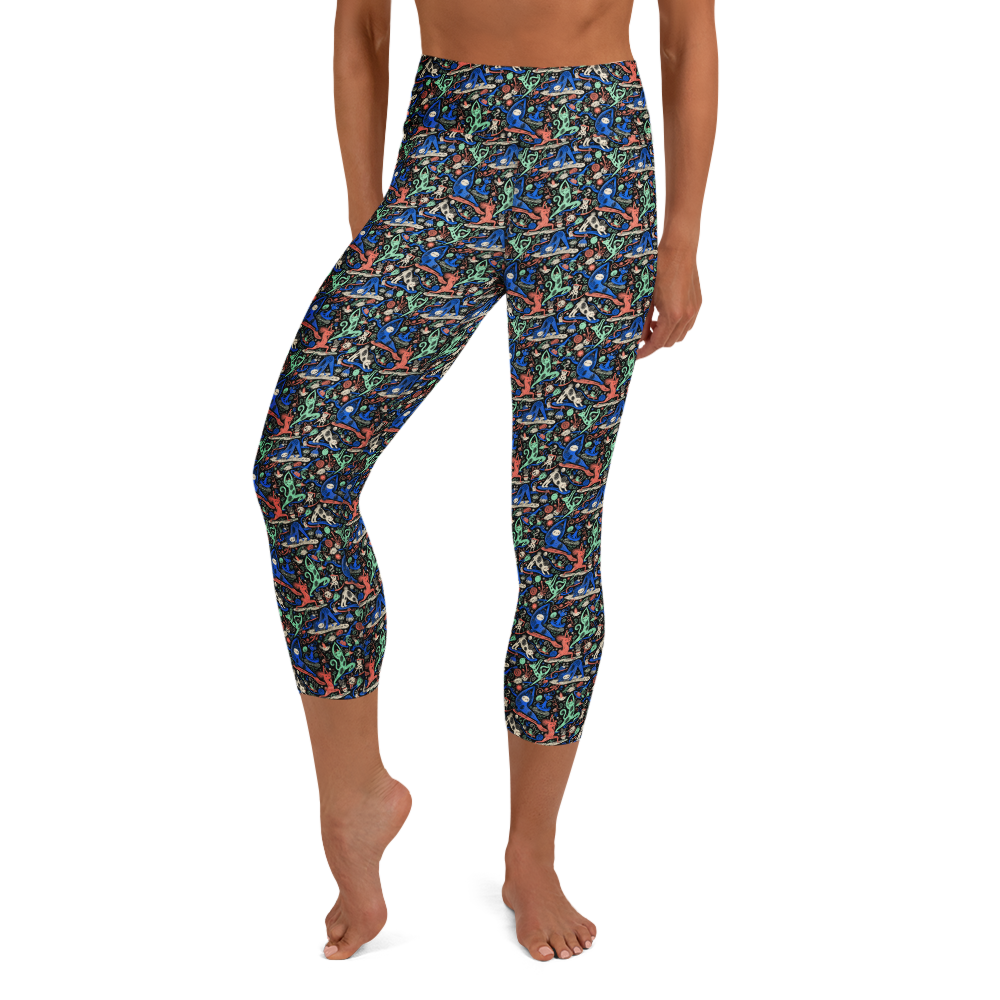 Yoga Leggings with Playful Cute Doodles