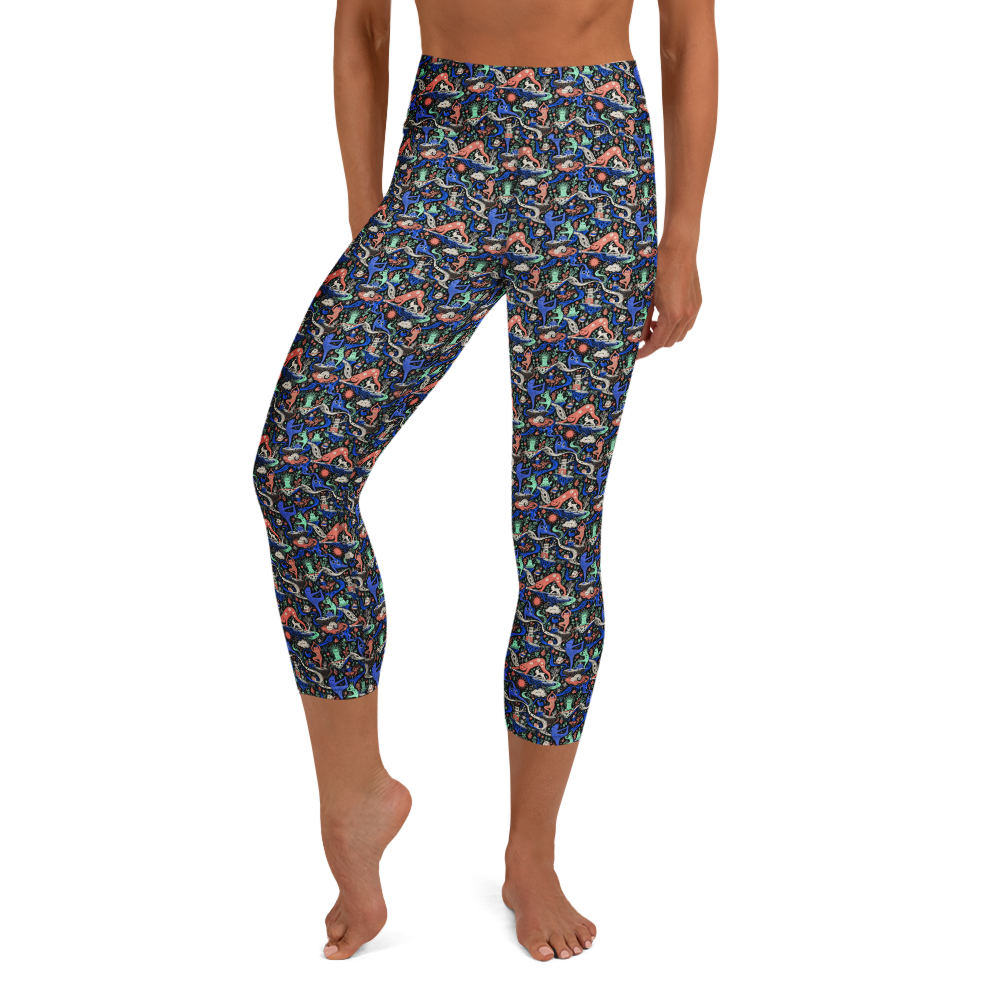 Yoga Leggings with Fun Cute Doodles