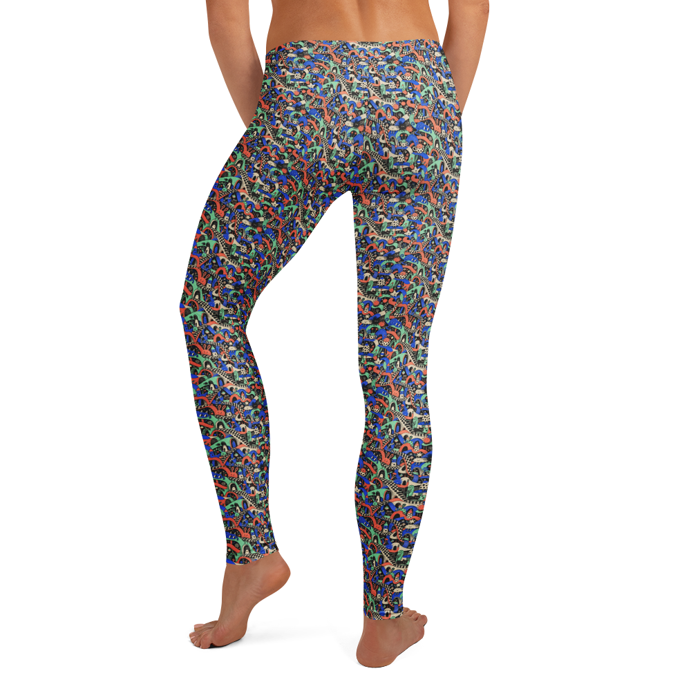 Artistic Cute Doodles Leggings alternate view
