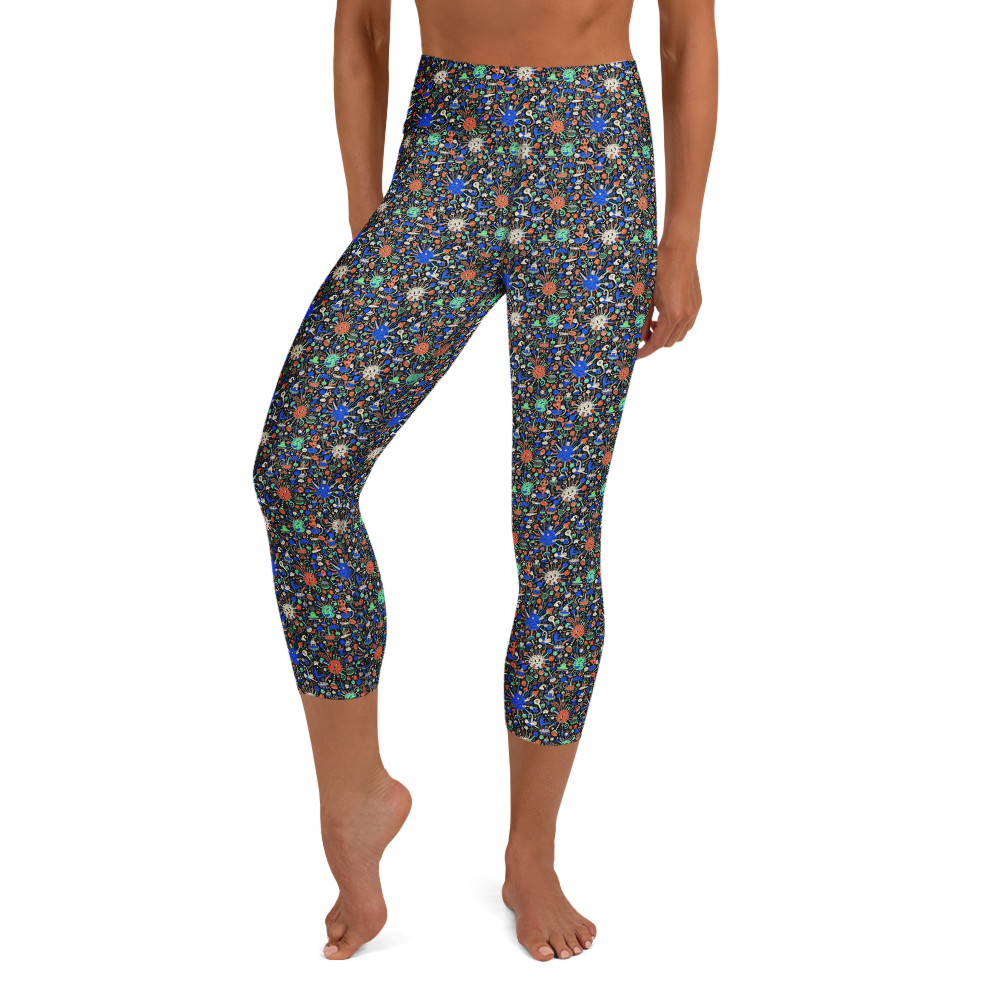Yoga Leggings with Joyful Cute Doodles