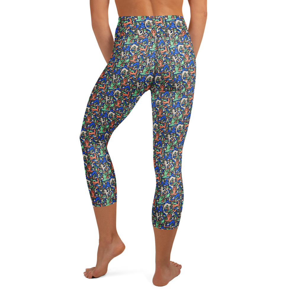 Happy Doodle Yoga Capri Leggings alternate view