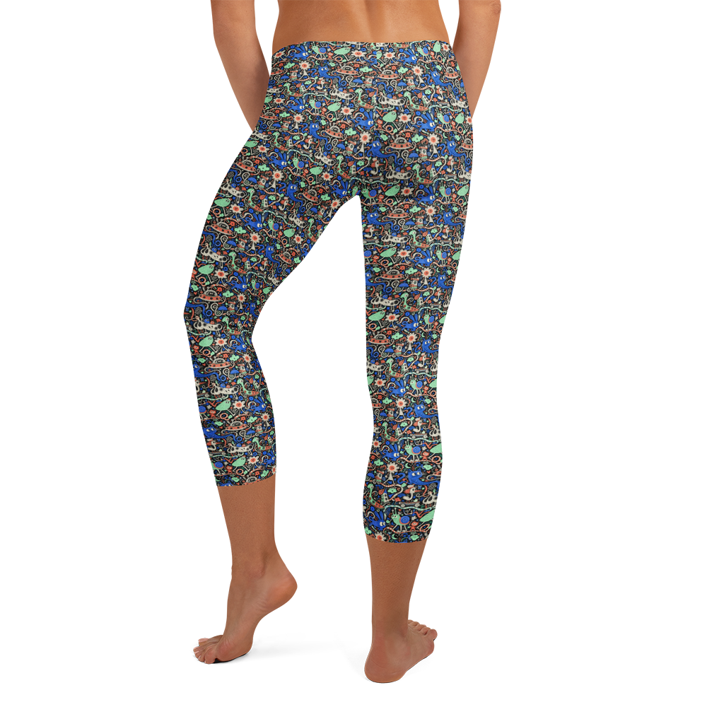 Vibrant Doodle Capri Leggings alternate view