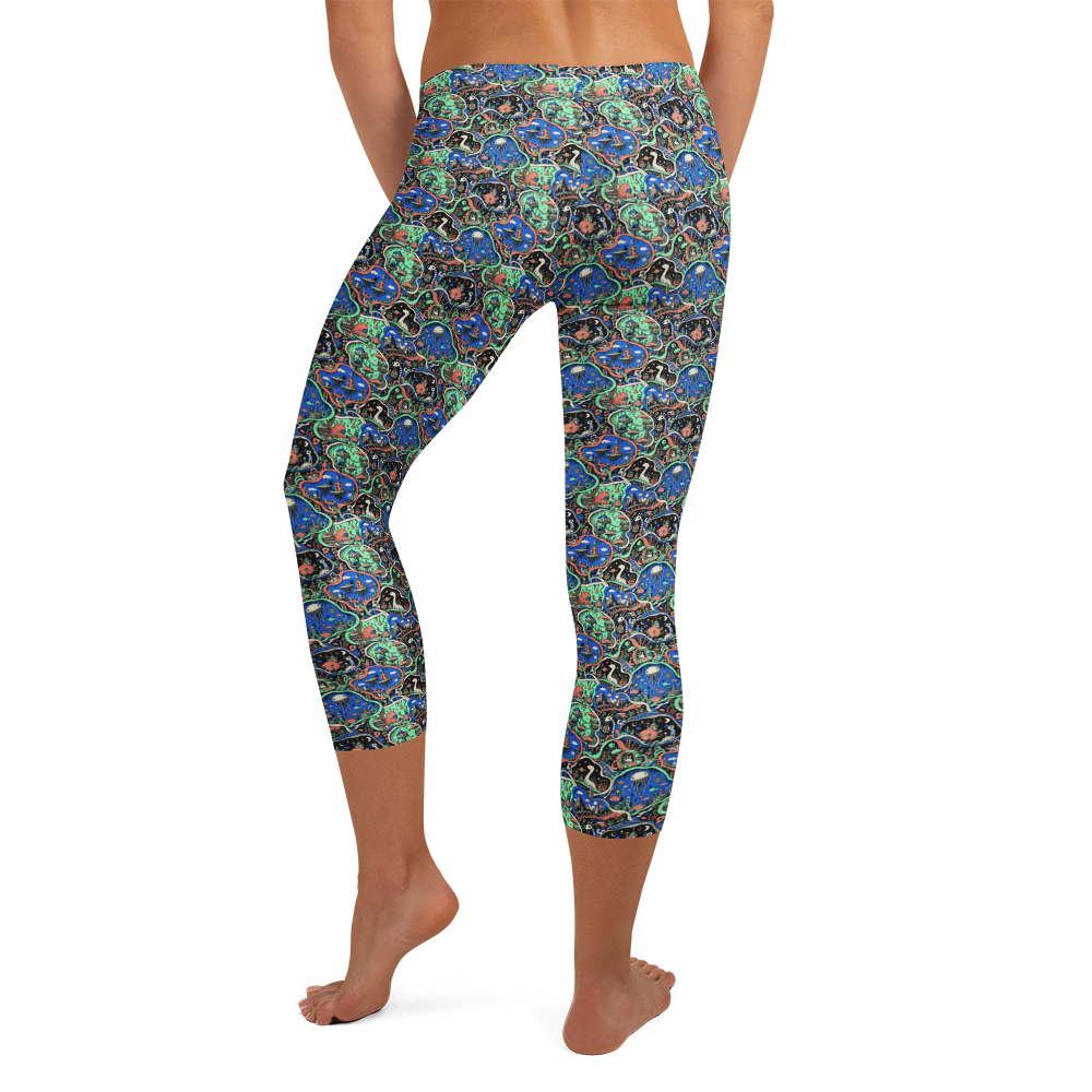 Rainbow Doodle Capri Leggings alternate view