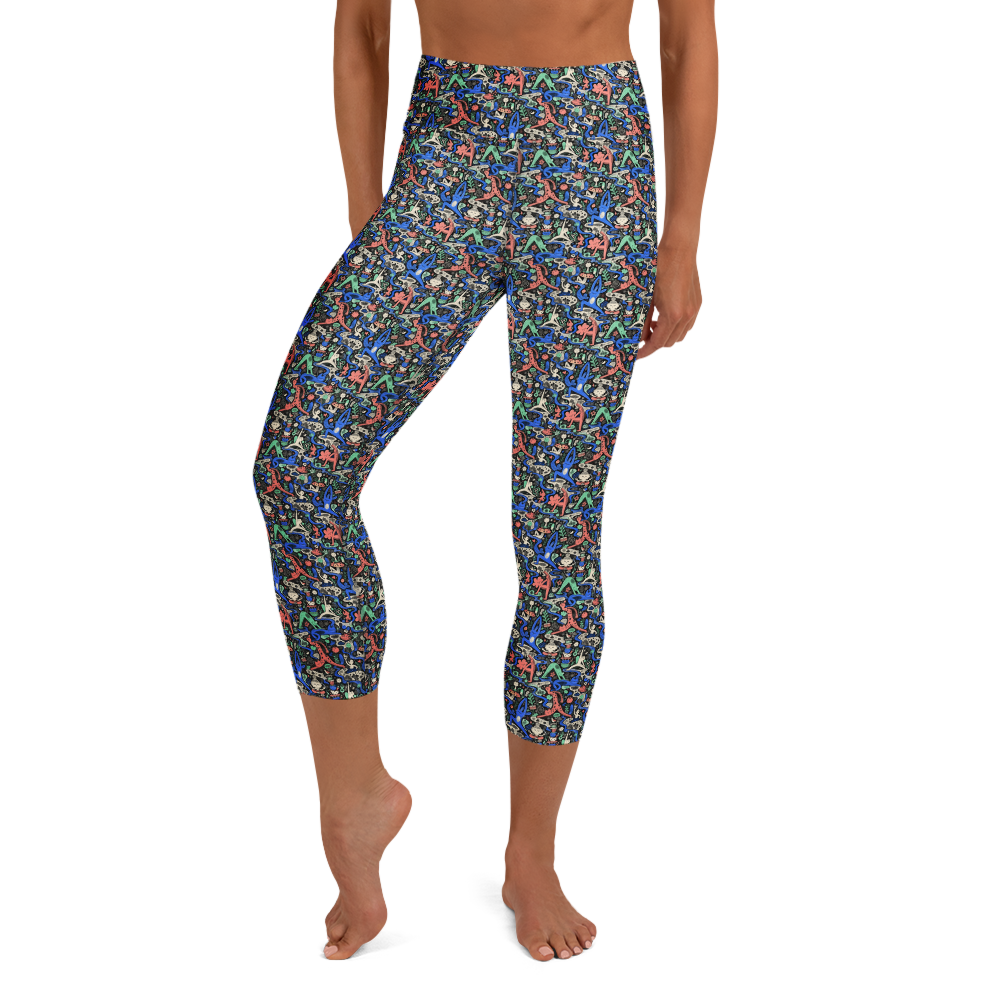 Yoga Leggings with Cheerful Cute Doodles product image