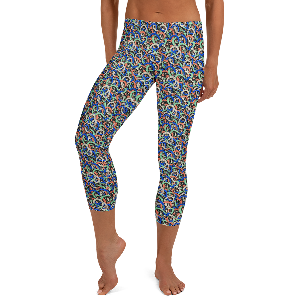 Cosy Coffee Time Cute Doodles Capri Leggings product image