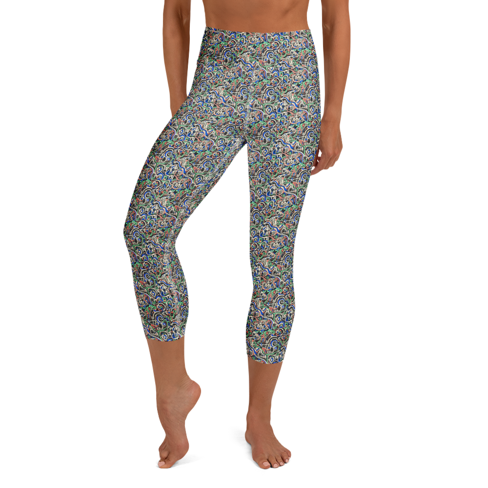 Yoga Leggings with Coffee Time Cute Doodles product image