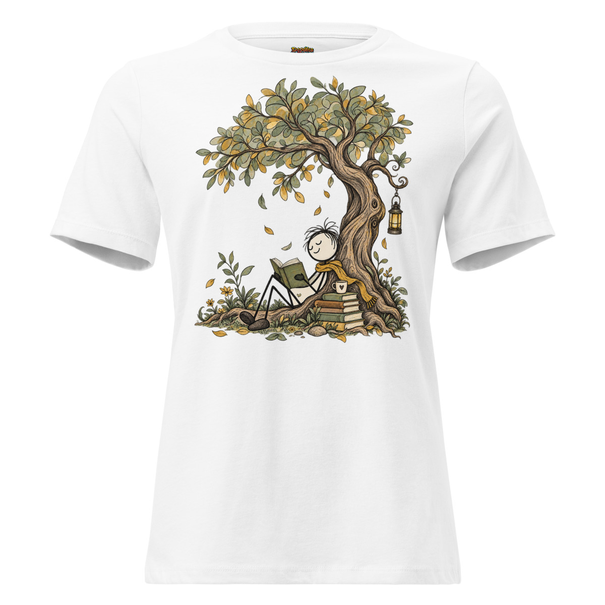 Reading Nook - Serene Stick Figure Retreat — Women’s relaxed T-shirt