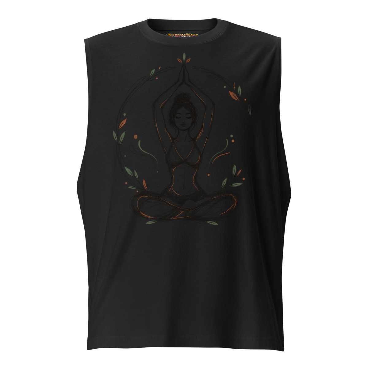 Yogic Serenity with Calm Pose Design Unisex muscle shirt alternate view