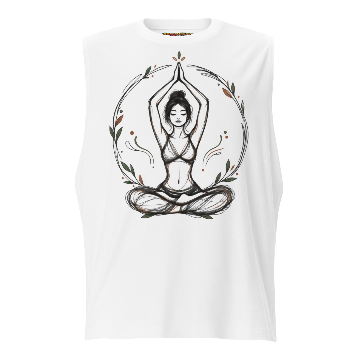 Yogic Serenity with Calm Pose Design — Unisex muscle shirt