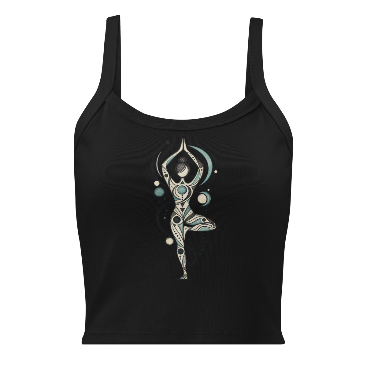 Yoga Balance with Abstract Geometric Doodle Women’s micro rib tank alternate view