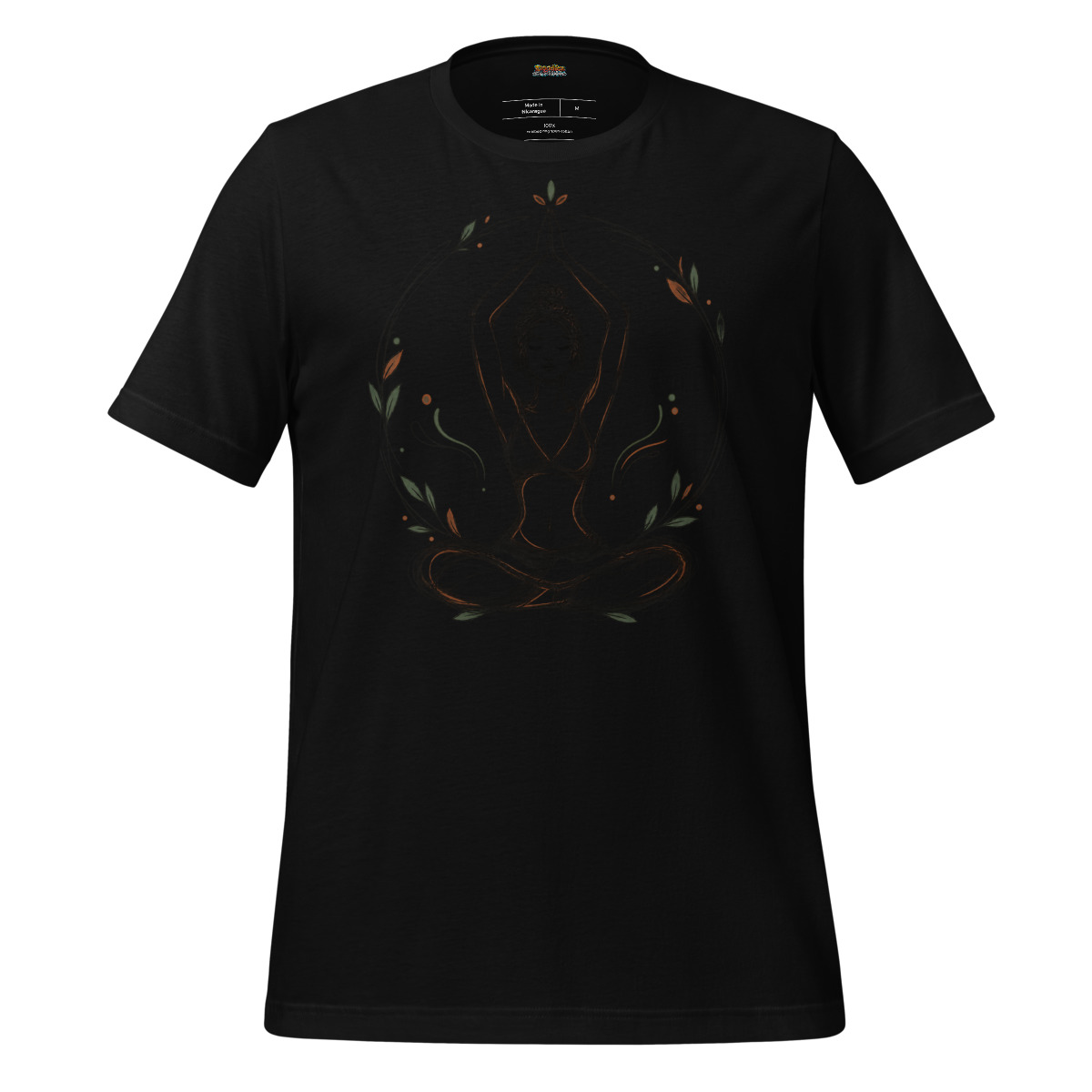 Yogic Serenity T Shirt with Calm Pose Design alternate view