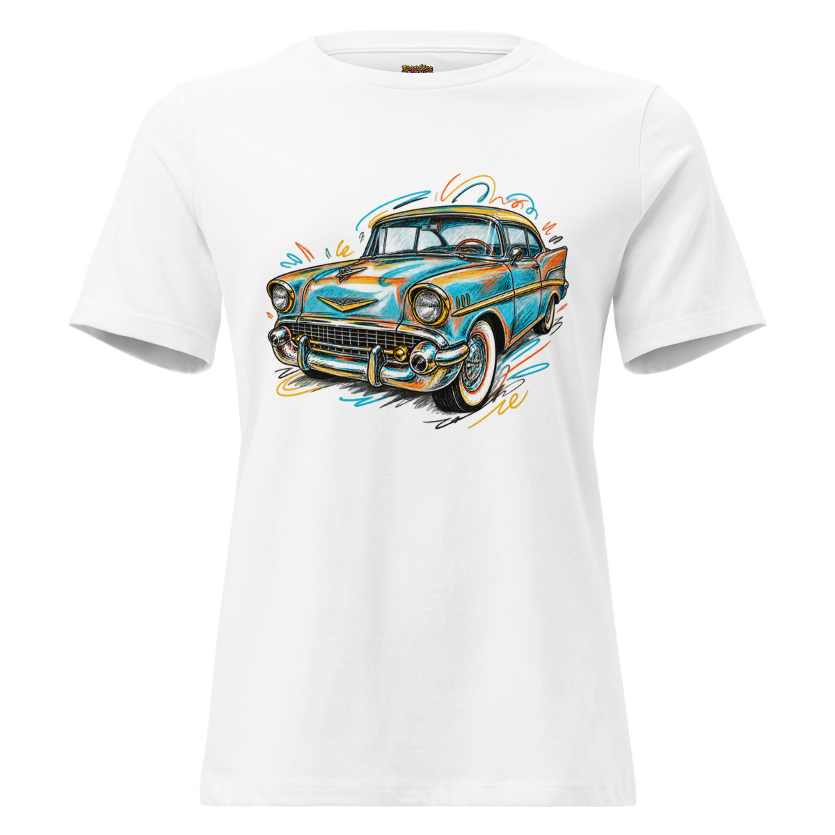 Retro Ride Car - Classic Car Color Burst Art — Women’s relaxed T-shirt
