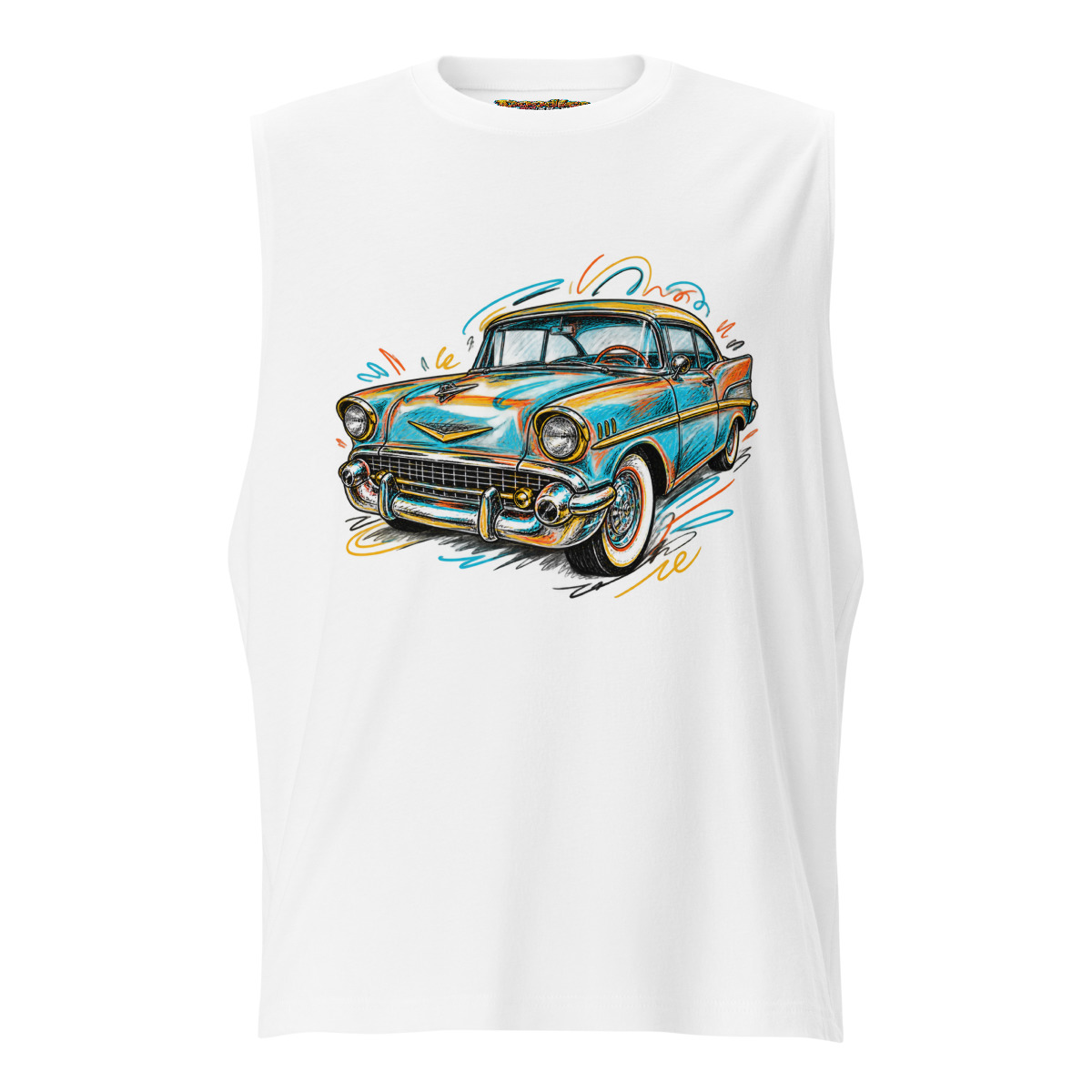 Retro Ride Car - Classic Car Color Burst Art — Unisex muscle shirt