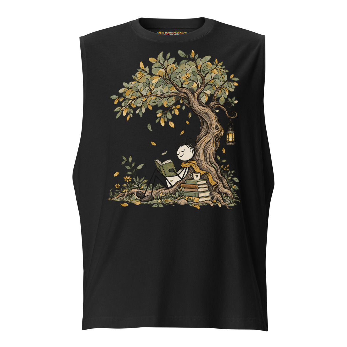 Reading Nook Serene Stick Figure Retreat Unisex muscle shirt alternate view