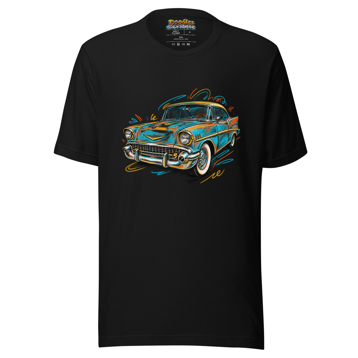Retro Ride Car T Shirt Classic Car Color Burst Art alternate view