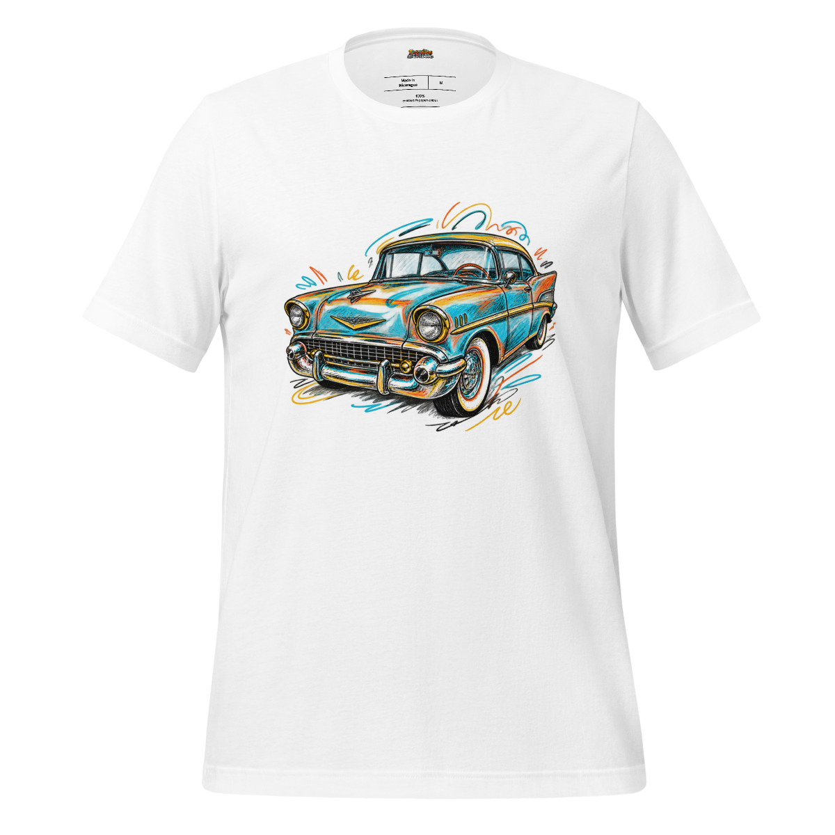 Retro Ride Car T-Shirt - Classic Car Color Burst Art