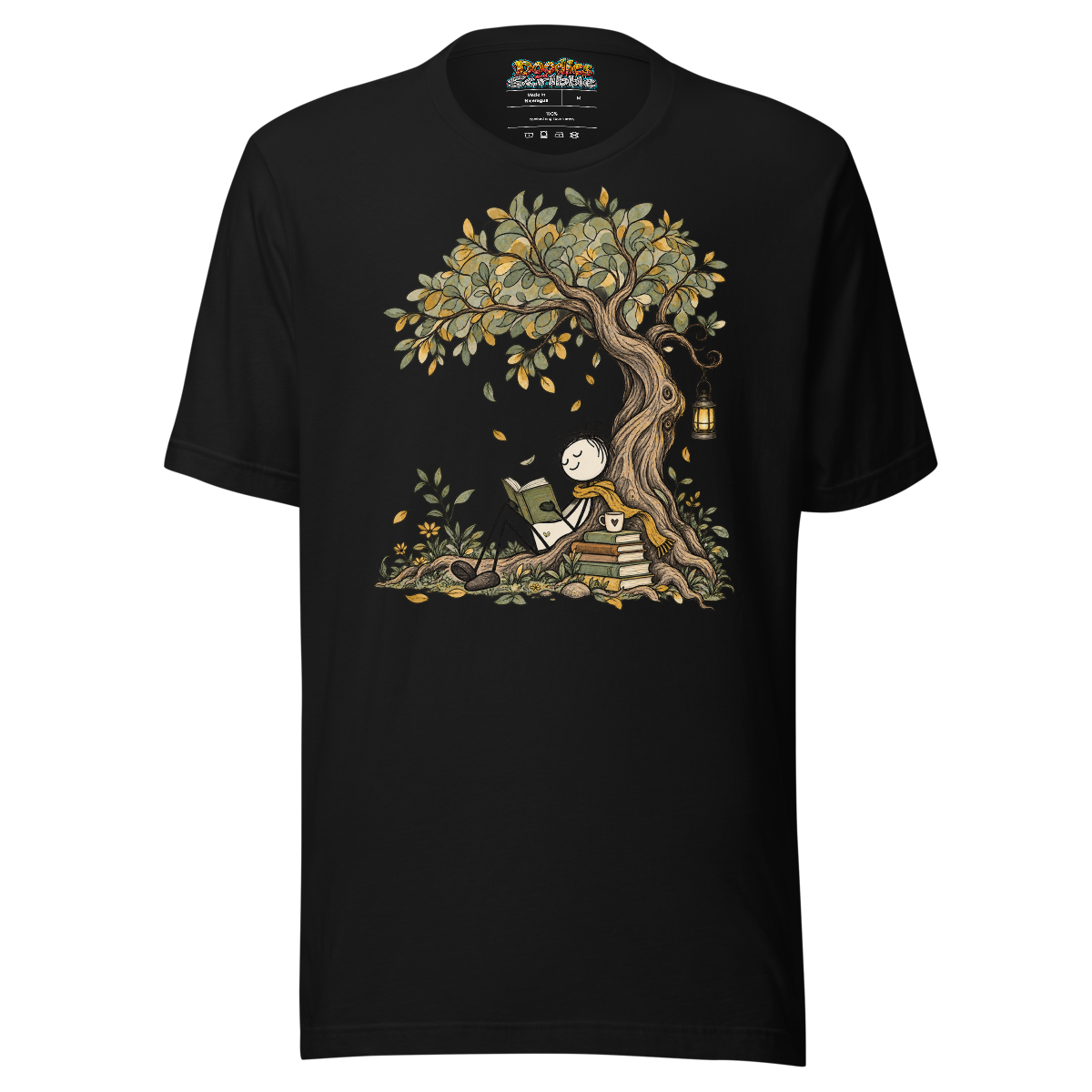 Reading Nook T Shirt Serene Stick Figure Retreat alternate view