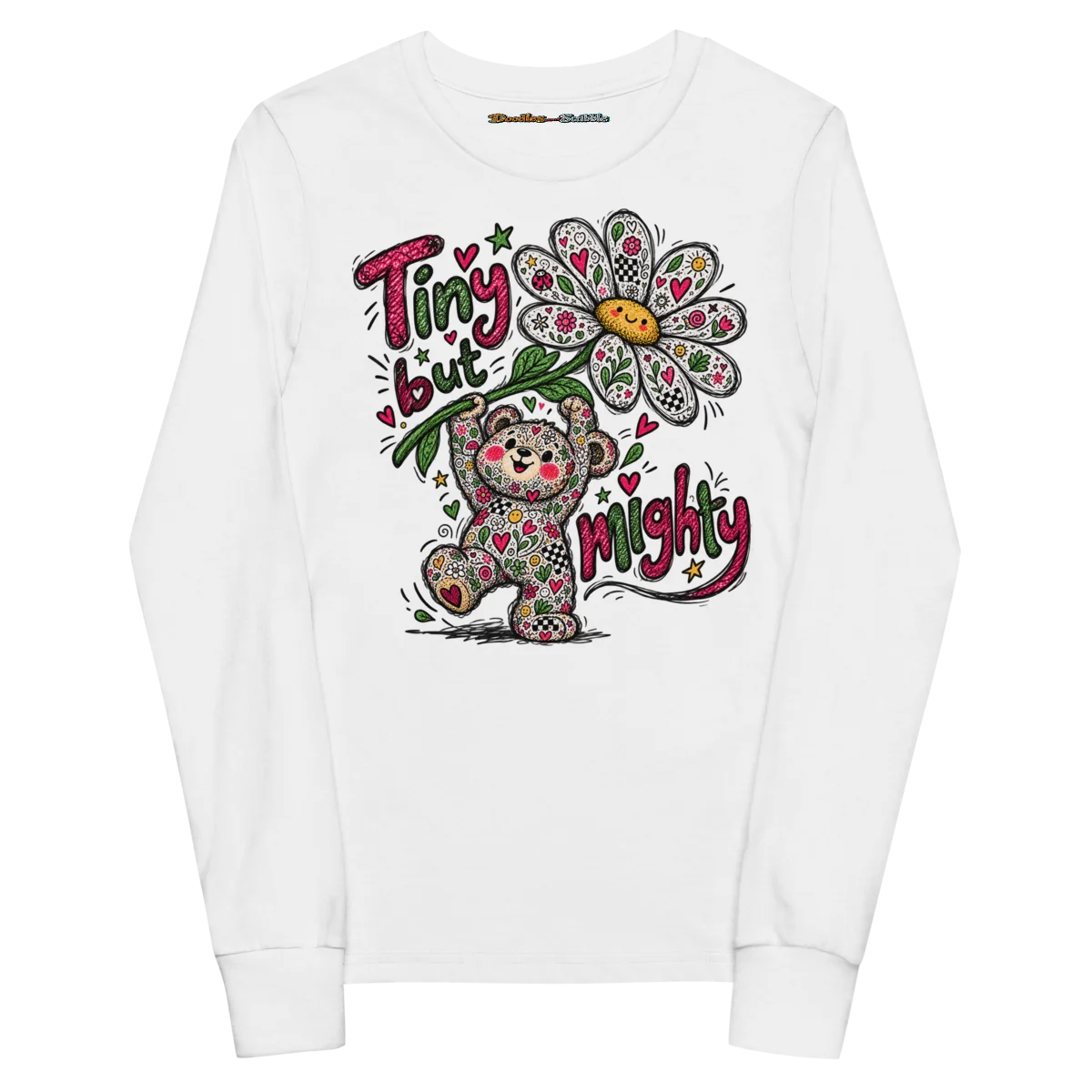 Tiny but Mighty Youth Long Sleeve in White