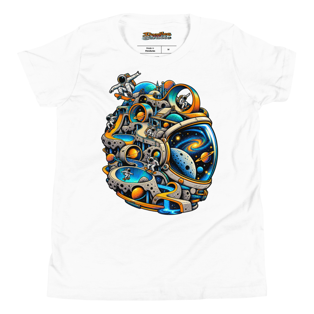 Cosmic Skatepark Youth T Shirt in White