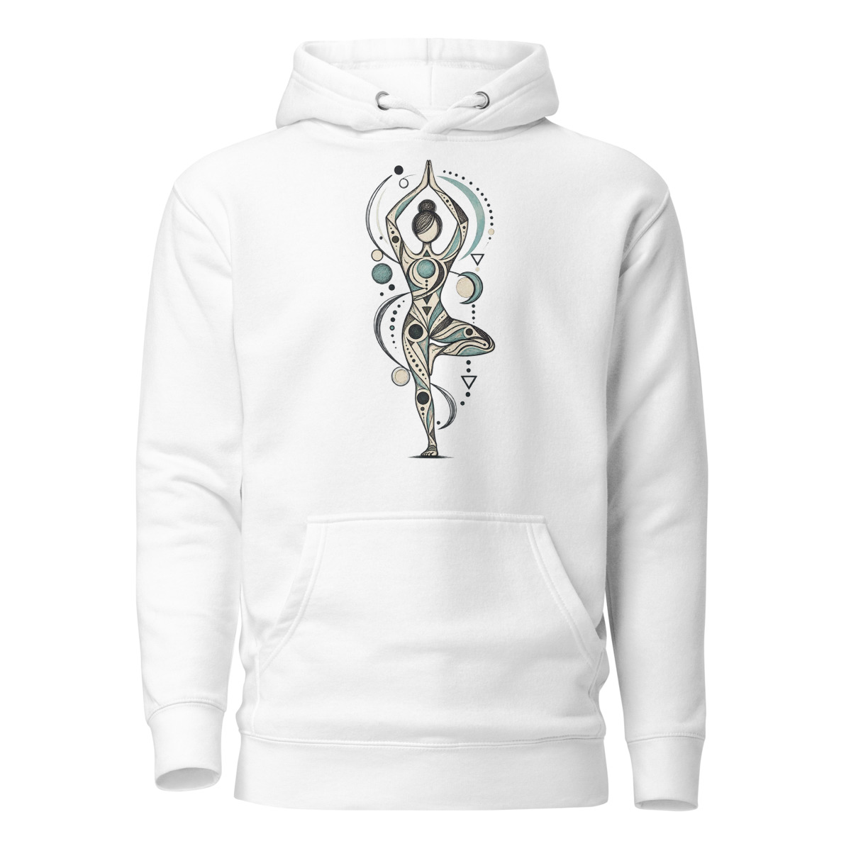 Yoga Balance with Abstract Geometric Doodle Unisex pullover hoodie