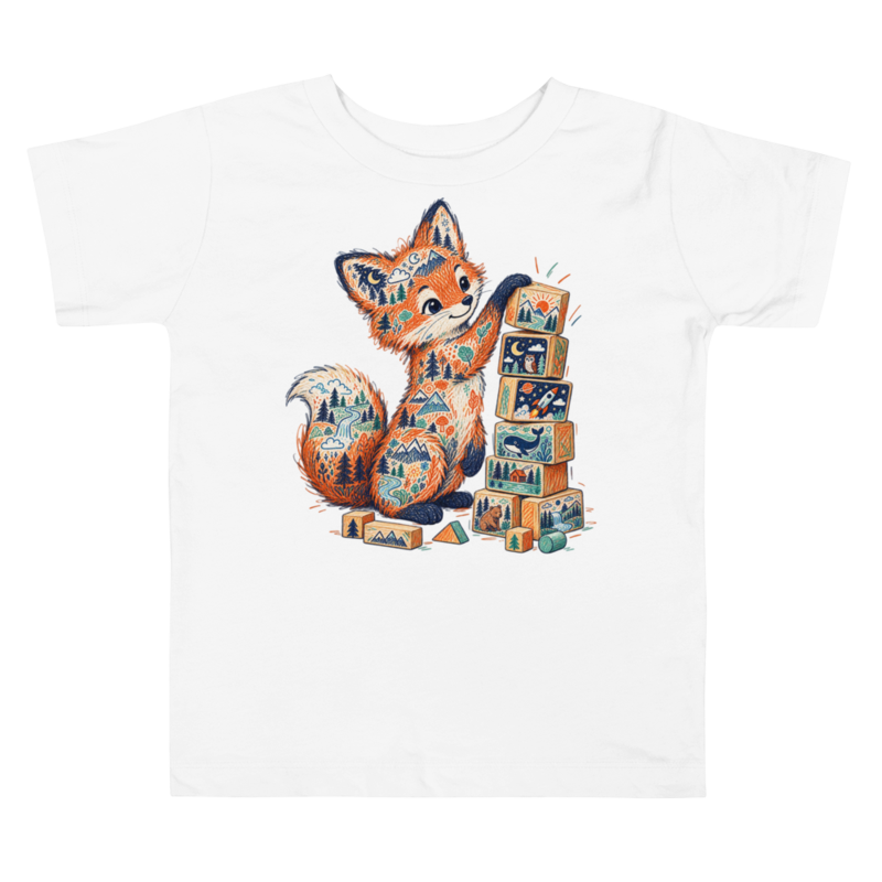 Fox Wood Blocks Toddler T Shirt