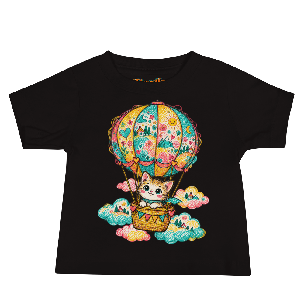 A Kitten Riding In A Tiny Hot Air Baby T Shirt alternate view
