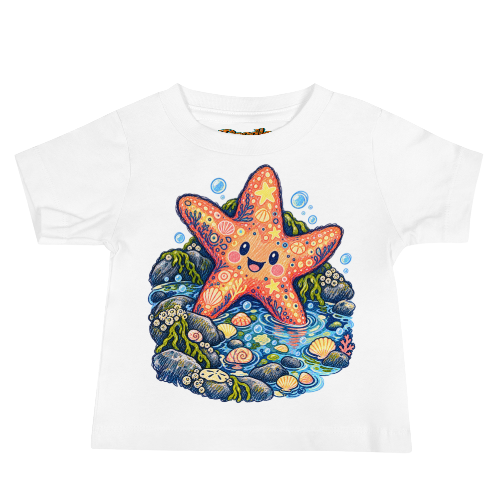 A Smiling Starfish Exploring A Tide Pool Baby T Shirt