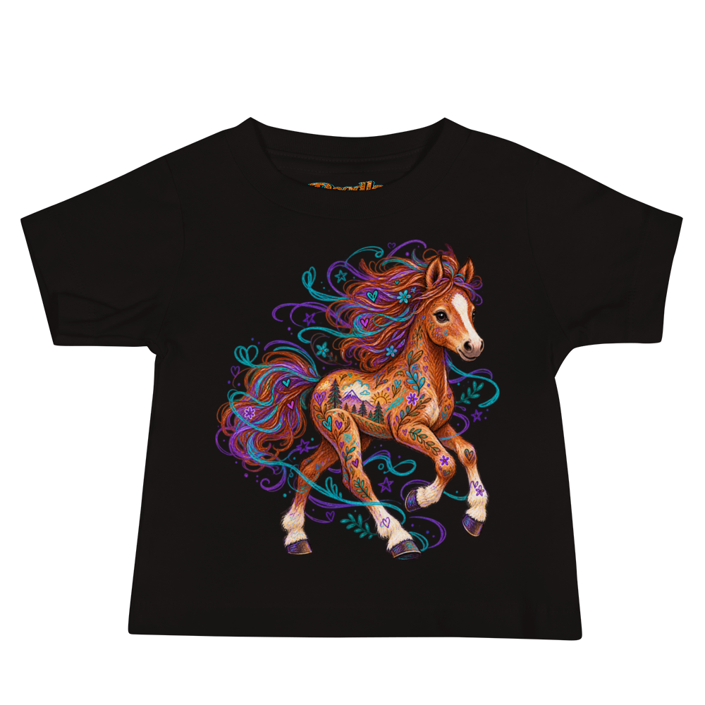 A Pony Foal Trotting Through A Breeze Baby T Shirt alternate view