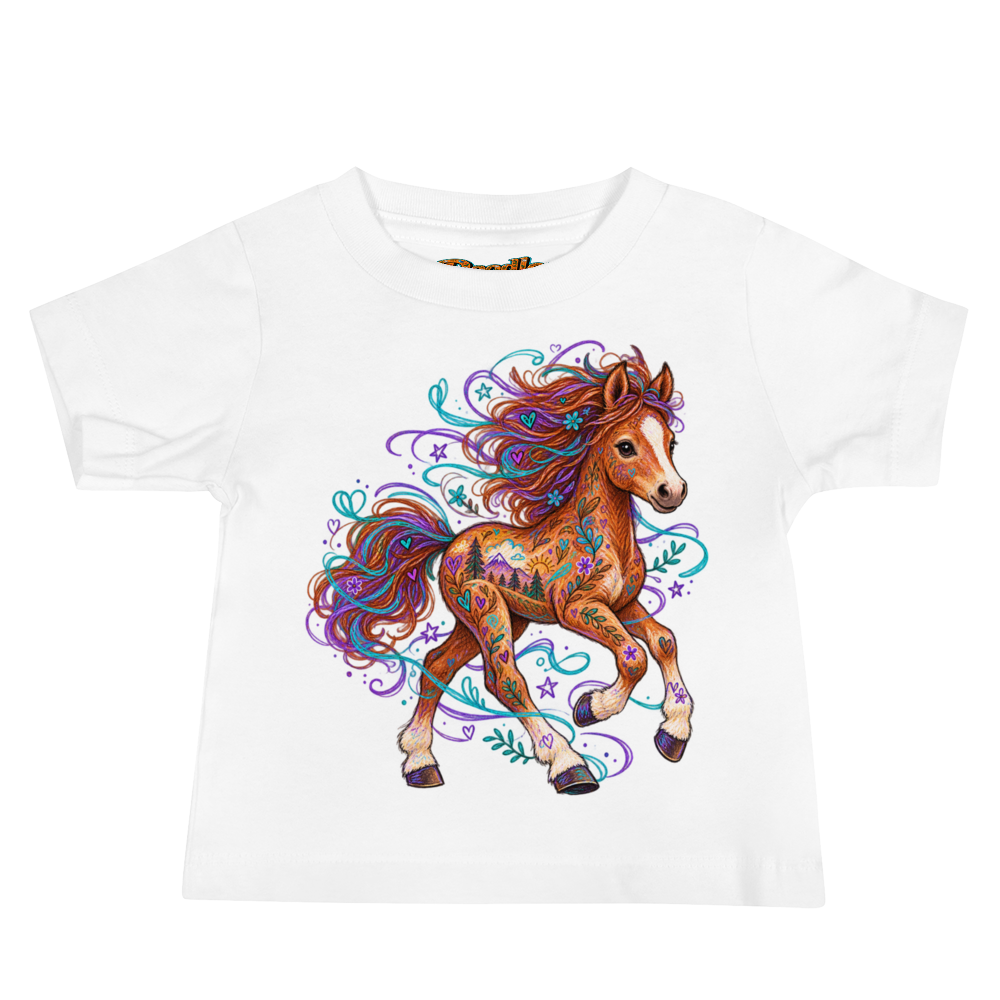 A Pony Foal Trotting Through A Breeze Baby T Shirt