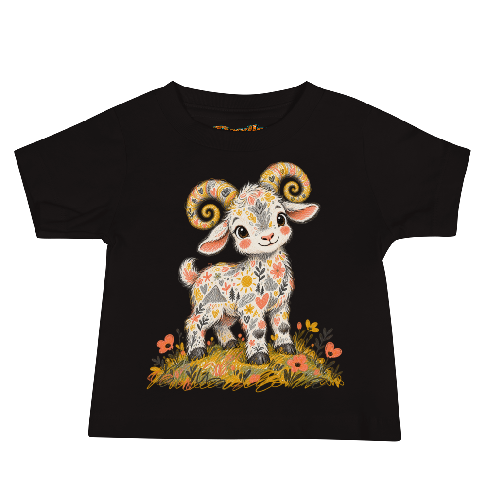 A Baby Goat Standing On A Tiny Baby T Shirt alternate view