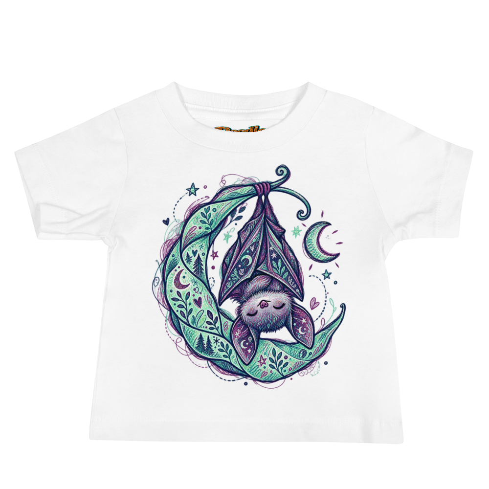 A Baby Bat Sleeping Upside Down In Baby T Shirt