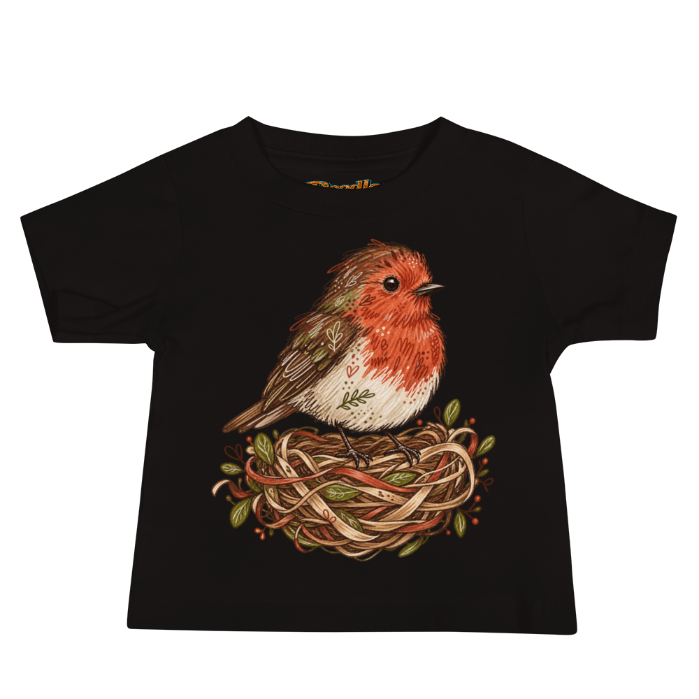 A Little Robin Perched On A Nest Baby T Shirt alternate view
