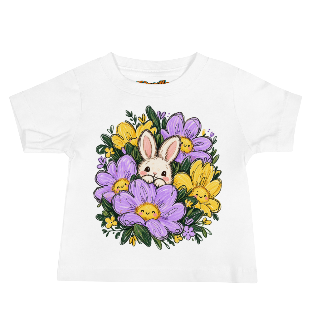 A Bunny Hiding In A Bouquet Of Oversized Baby T Shirt