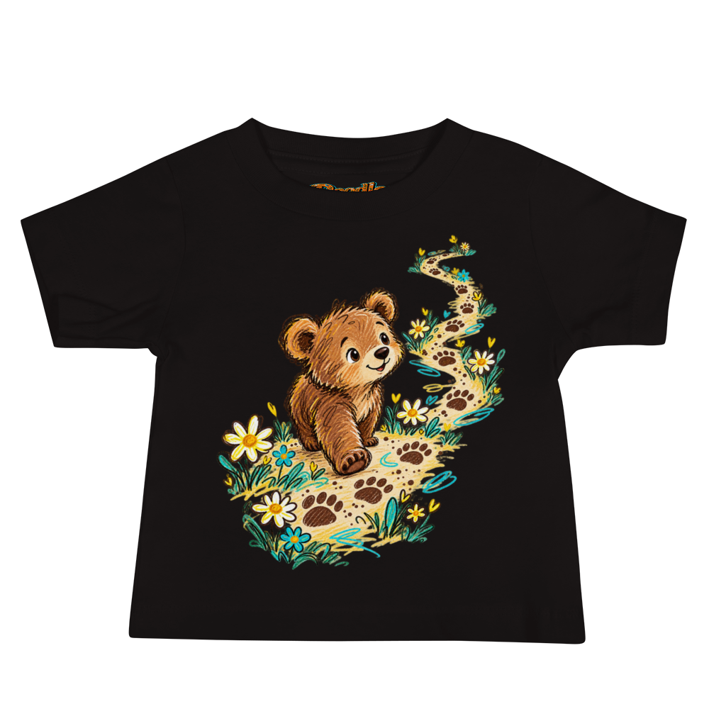 A Small Bear Cub Following A Winding Trail Baby T Shirt alternate view