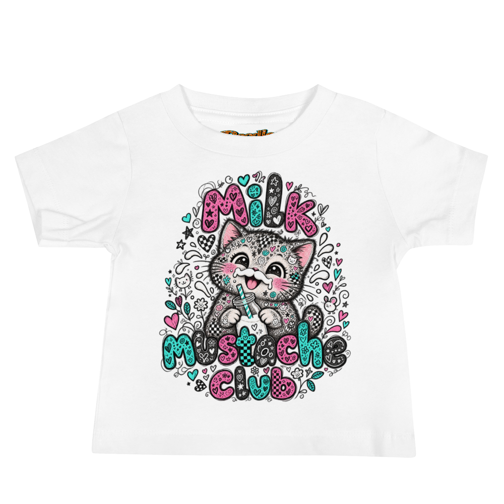 Exact Words Milk Mustache Club With A Playful Max Doodles Baby T Shirt
