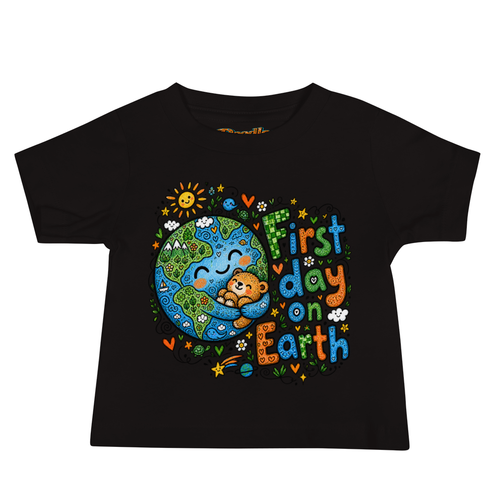 Exact Words First Day On Earth Beside A Max Doodles Baby T Shirt alternate view