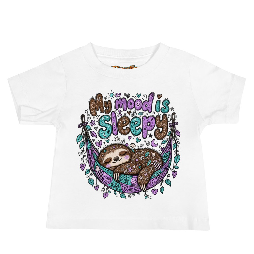 Exact Words My Mood Is Sleepy Above A Max Doodles Baby T Shirt