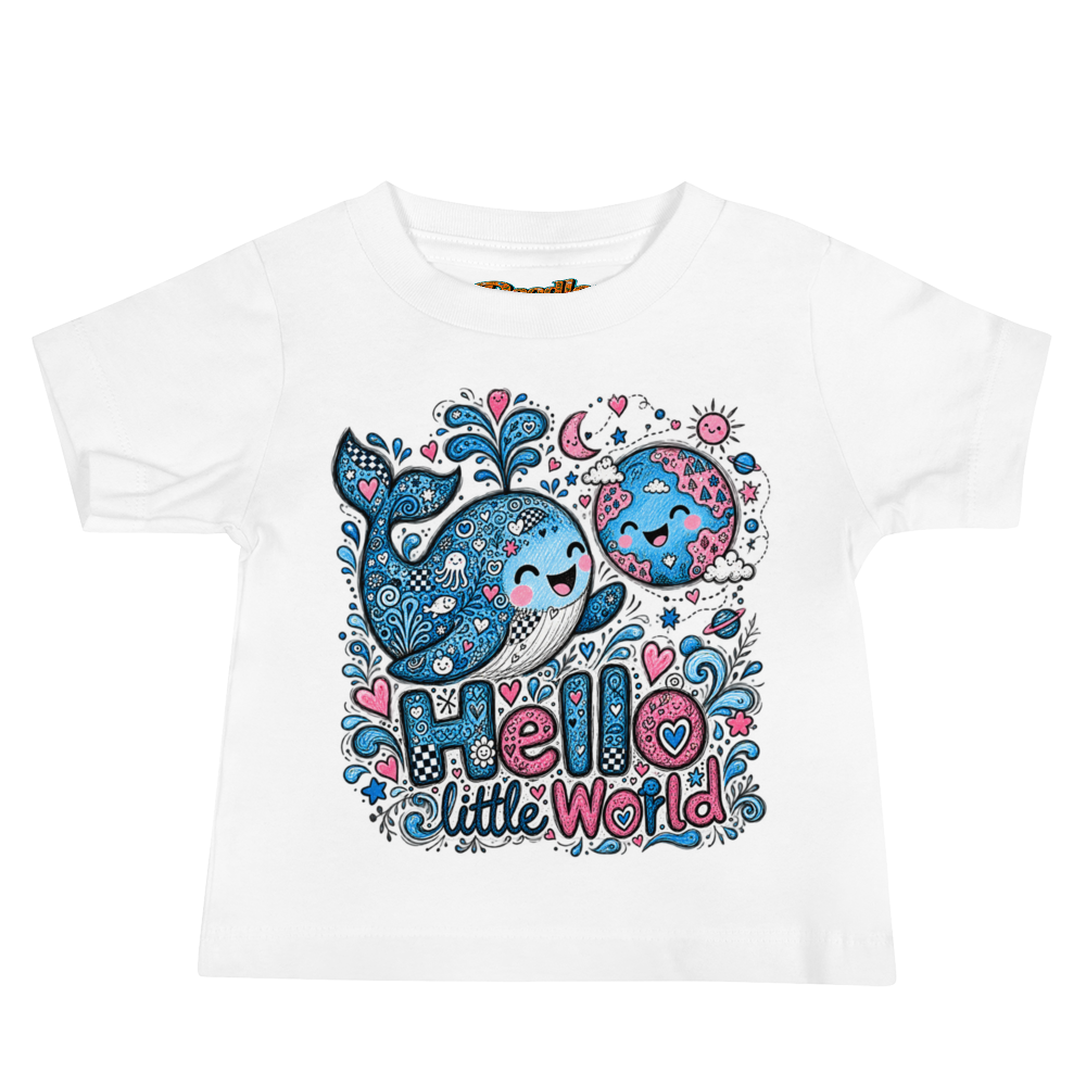 Exact Words Hello Little World With A Smiling Max Doodles Baby T Shirt
