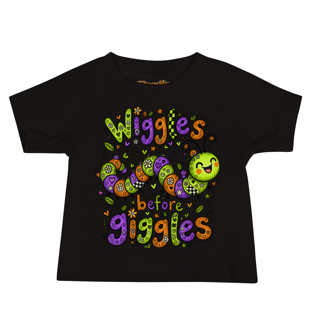 Exact Words Wiggles Before Giggles Around A Cheerful Max Doodles Baby T Shirt alternate view